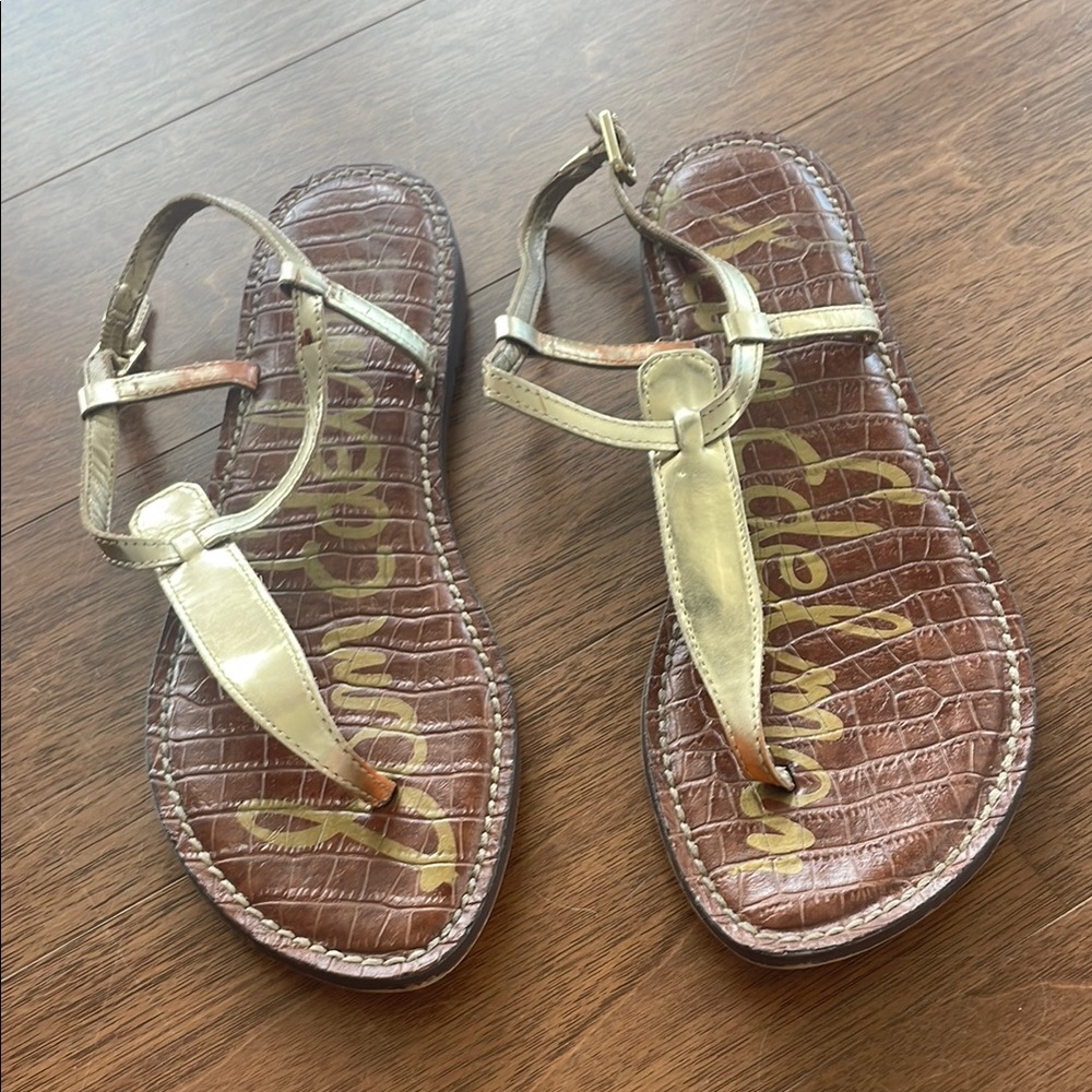 Sam Edelman Gold and Brown Sandals
